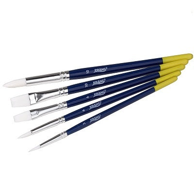Paint Brush-Prang Hobby, Natural 2 Flat & 3 Round
