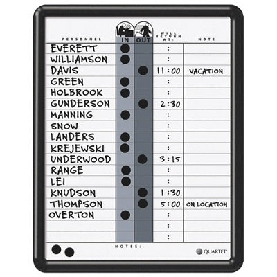 In/Out Board-Magnetic 18 Name, 11" X 14"