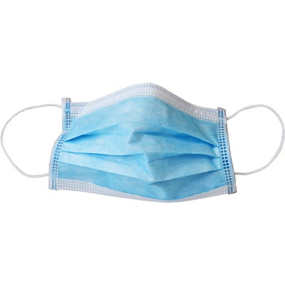 Mask-Globe, 3-Ply Pleated Level-2, Blue 50/Box
