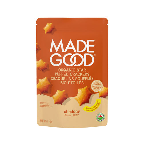 MadeGood Cheddar Star Puffed Crackers 121 g