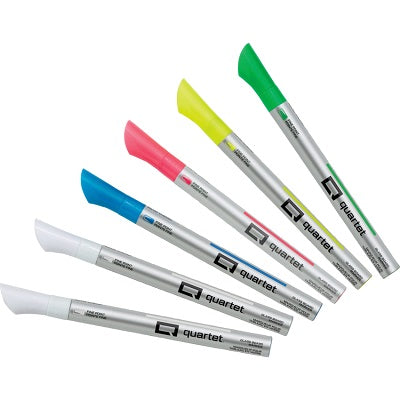 Marker-Dry Erase, Glass Board, Quartet, Fine, Neon 6/Pk