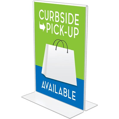 Sign Holder-Stand Up, 5Wx7H, Clear