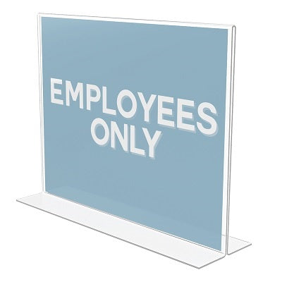 Sign Holder-Stand Up, 11Wx8.5H Landscape, Clear