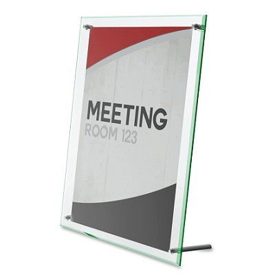 Sign Holder-Beveled, 8.5X11 Green Tint Edge Look