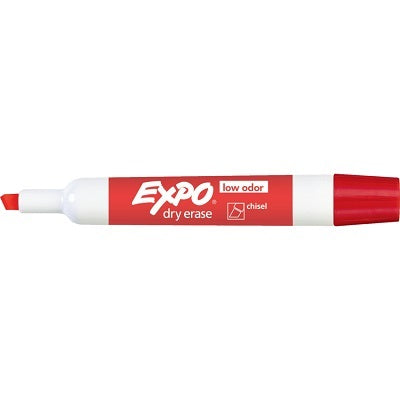 Marker-Dry Erase, Expo Low Odour, Chisel Red (1825971)