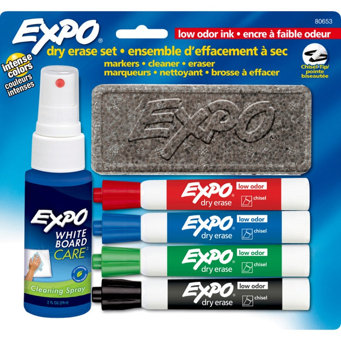 Marker-Dry Erase, Expo Low Odour Starter Set, Chisel Tip