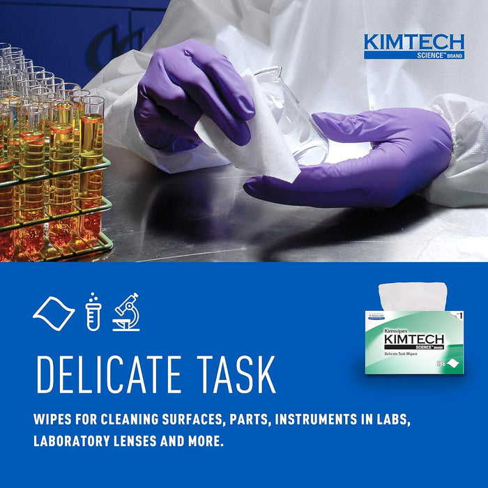 Kimtech Science™ Kimwipes® Delicate Task Wipes (34120), Pop-Up Box, White (286 Sheets/Box, 30 Boxes/Case, 8,580 Sheets/Case)