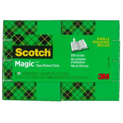 Tape-Transparent Magic 19Mmx25.4M Boxed 8-Pack