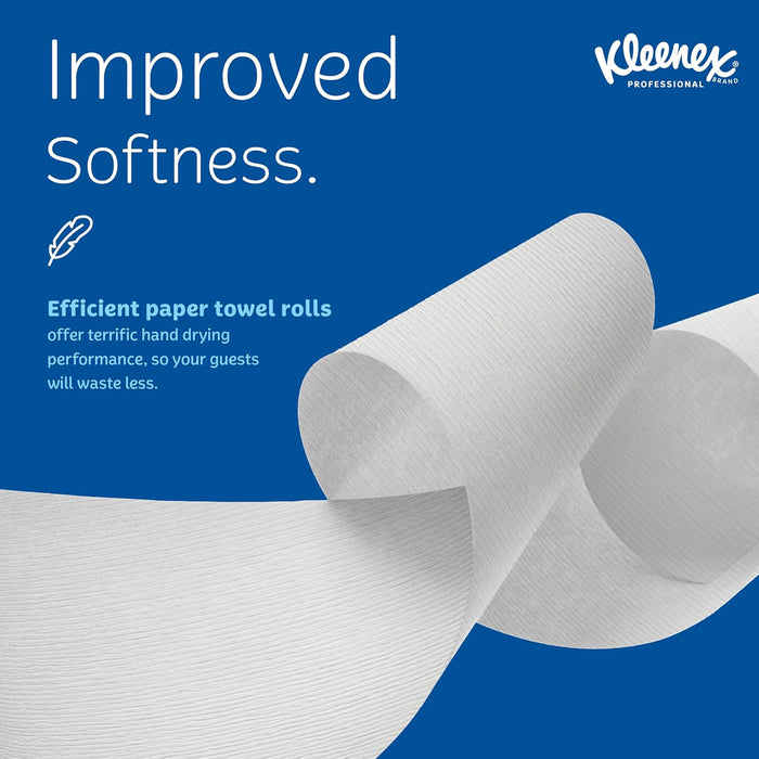 Kleenex® Universal Hard Roll Paper Towels (01080), 1.5" Core, with Premium Absorbency Pockets™, White, (12 Rolls/Case, 425'/Roll, 5,100'/Case)