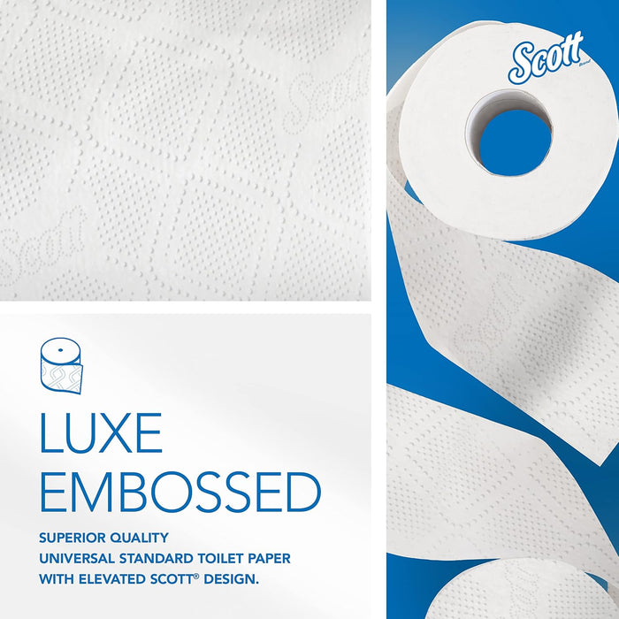 Scott Professional Standard Roll Toilet Paper, Bulk (48040), 2-Ply, Elevated Design, White, Individually Wrapped (40 Rolls of 550 Sheets, 22,000 Sheet Total)