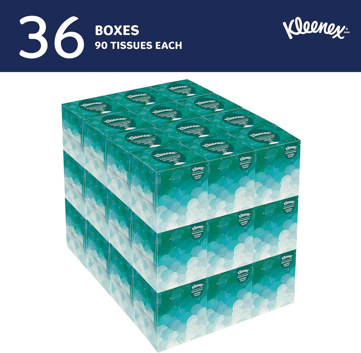 Kleenex Professional Facial Tissue (21270), 2-Ply, White, Upright Facial Tissue Cube Boxes for Business (90 Tissues/Box, 36 Boxes/Case, 3,240 Tissues/Case)