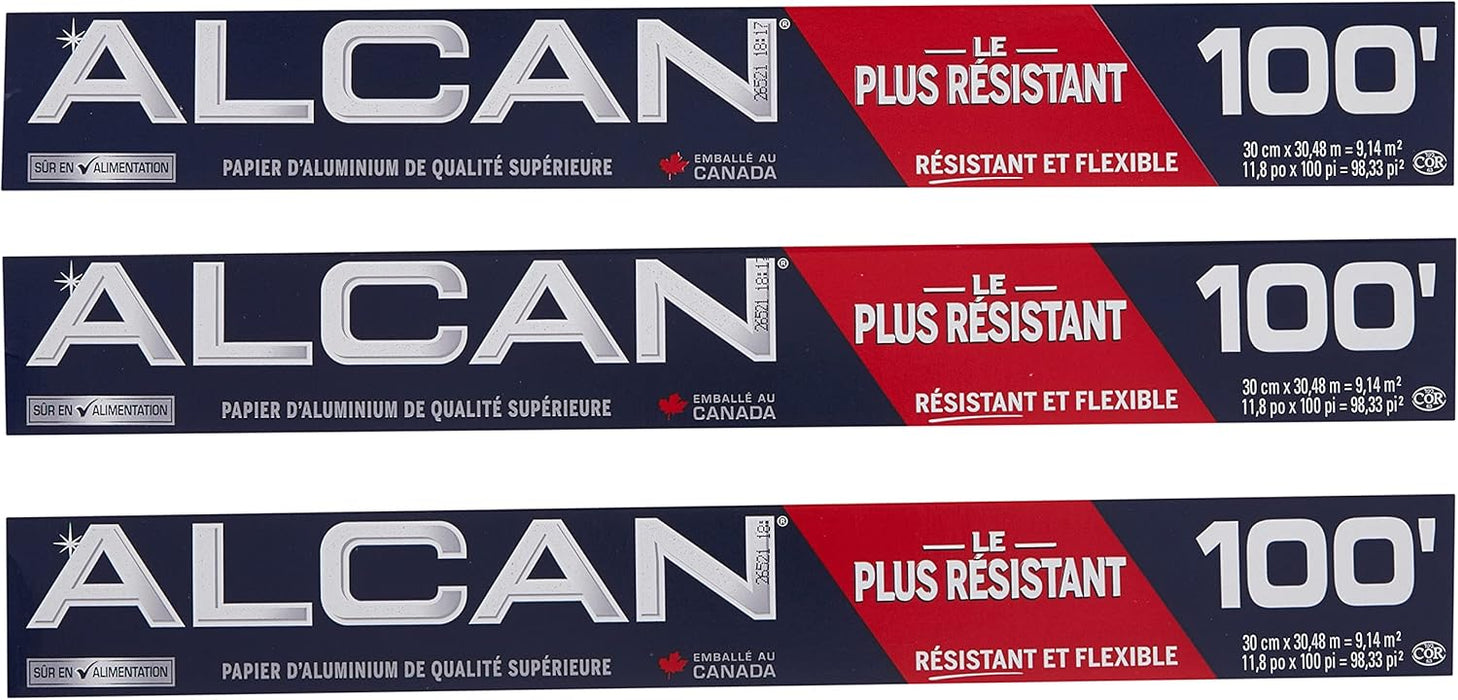 Alcan aluminum foil, 30 cm x 30.48 m, 3 Count