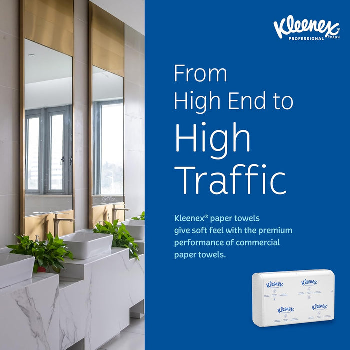 Kleenex Professional Multifold Paper Towels (02046), White, 8 Packs/Convenience Case, 150 Tri Fold Paper Towels/Pack, 1,200 Towels/Case
