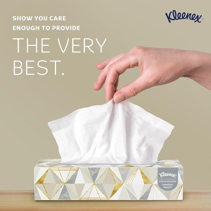 Kleenex Professional Facial Tissue (03076), 2-Ply, White, Flat Facial Tissue Boxes for Business, Convenience Case (125 Tissues/Box, 12 Boxes/Case, 1,500 Tissues/Case)