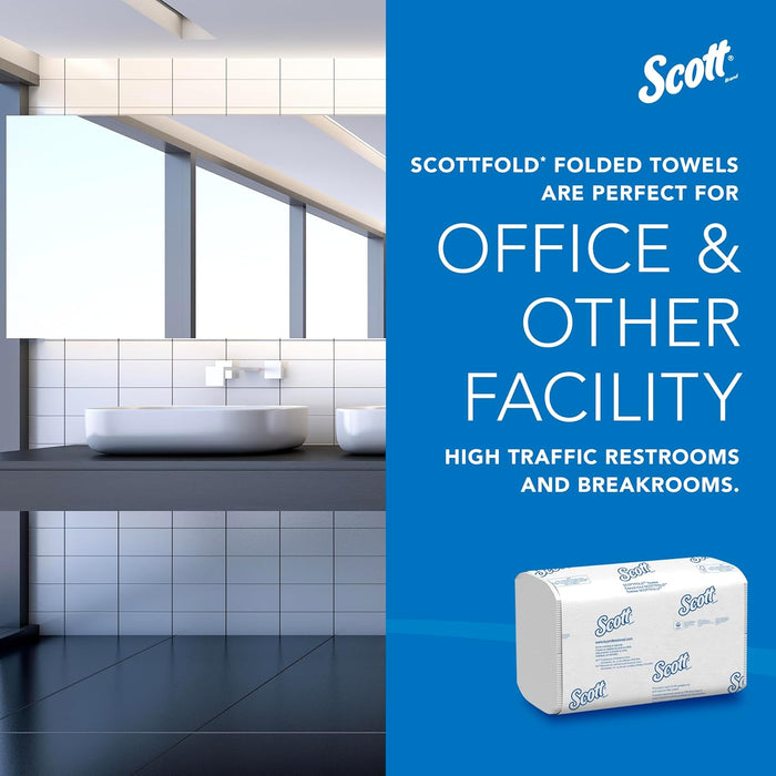 Scott® Pro™ Scottfold™ Multifold Paper Towels (01960), with Absorbency Pockets™, 7.8" x 12.4" Sheets, White, (175 Sheets/Pack, 25 Packs/Case, 4,375 Sheets/Case)