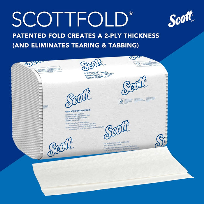 Scott® Pro™ Scottfold™ Multifold Paper Towels (01960), with Absorbency Pockets™, 7.8" x 12.4" Sheets, White, (175 Sheets/Pack, 25 Packs/Case, 4,375 Sheets/Case)