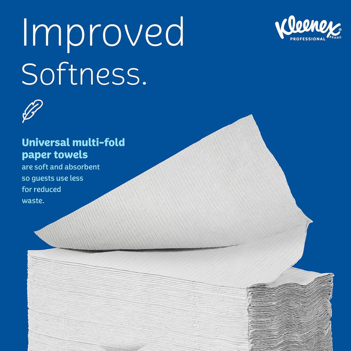 Kleenex Professional Multifold Paper Towels (02046), White, 8 Packs/Convenience Case, 150 Tri Fold Paper Towels/Pack, 1,200 Towels/Case