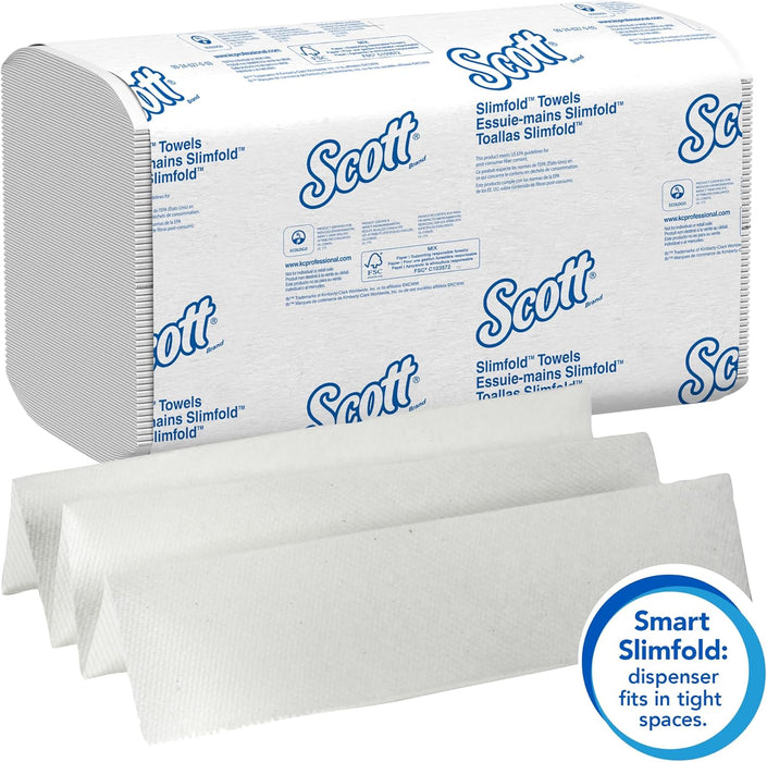 Scott Pro Slimfold Paper Towels (04442), with Fast-Drying Absorbency Pockets, White, for Compatible Kimberly-Clark Professional Dispensers (90 Towels/Pack, 24 Packs/case, 2,160 Towels/case)
