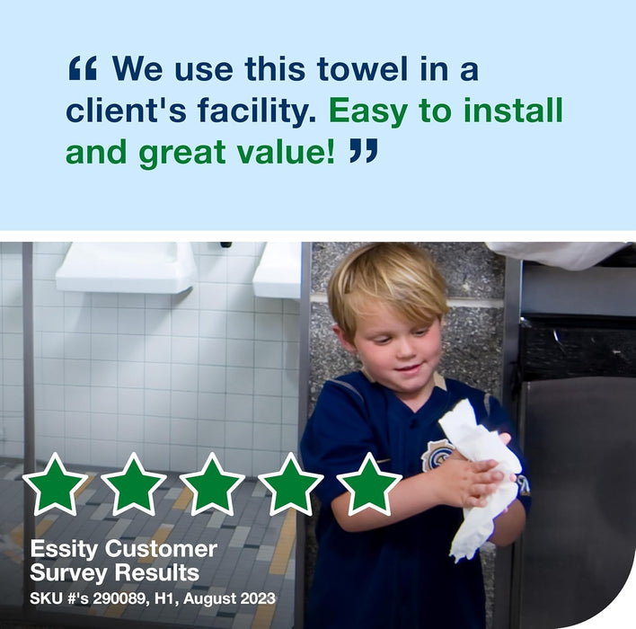 Tork 290089 Advanced Single-Ply Hand Roll Towel, White (Pack of 6)