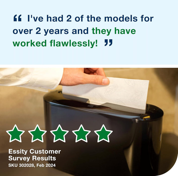 Tork 302028 Xpress Countertop Multifold Hand Towel Dispenser, Plastic, 7.92" Height x 12.68" Width x 4.56" Depth, Black, for use with Tork MB550A, MB640, MB540A, H2/H23