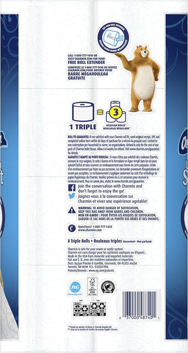 Charmin Ultra Soft Toilet Paper, 8 Triple Rolls Bathroom Tissue = 24 Regular Rolls