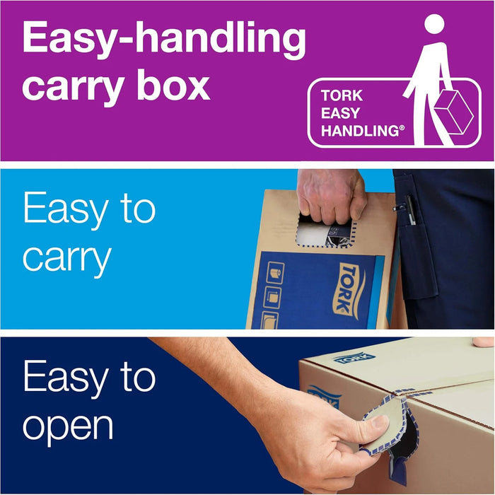 Tork Paper Towel Roll Natural H86, Universal, for Mini Dispensers, 6 Rolls x 550 ft, 8631060