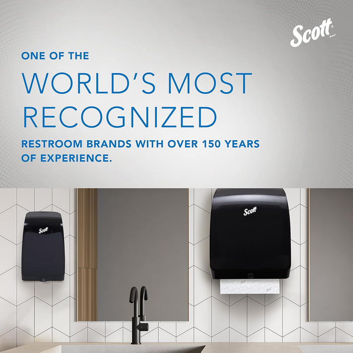 Scott® Essential High-Capacity Hard Roll Towels (02001), with Elevated Design and Absorbency Pockets™, for Purple Core Dispensers, White, Unperforated, (950'/Roll, 6 Rolls/Case, 5,700'/Case)