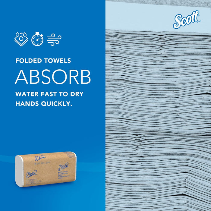 Scott Professional Universal Multifold Paper Towels, Bulk (03650), Absorbency Pockets, White, 9.2"x9.4" Towel, White, Compressed, Compact (250 Sheets/Pack, 12 Packs/Case, 3,000 Sheet Total)