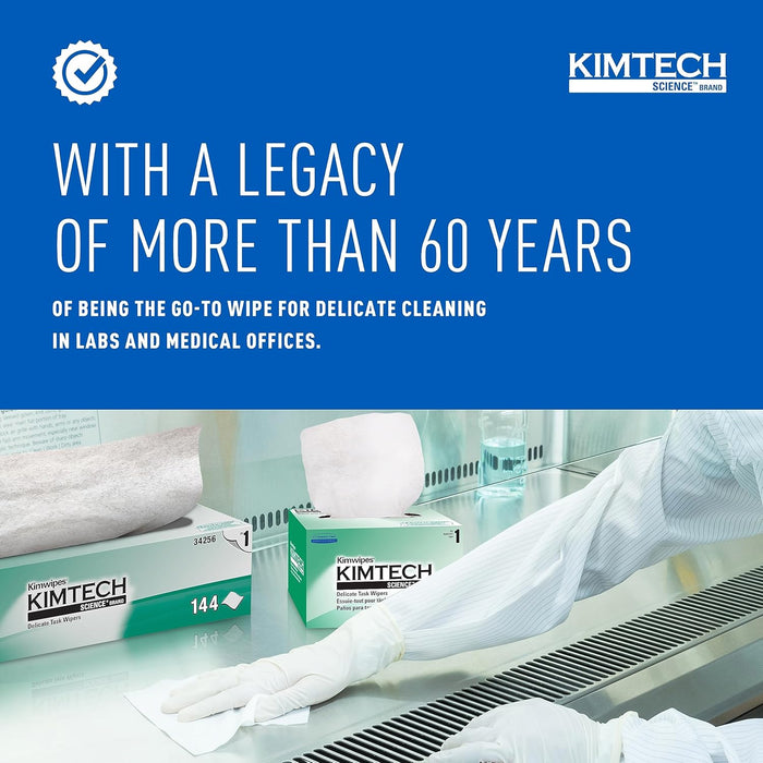 Kimtech Science™ Kimwipes® Delicate Task Wipes (34120), Pop-Up Box, White (286 Sheets/Box, 30 Boxes/Case, 8,580 Sheets/Case)