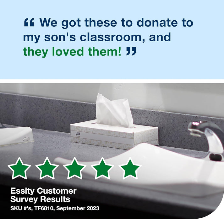 Tork TF6810 Advanced Flat Box 2-Ply Facial Tissue, White