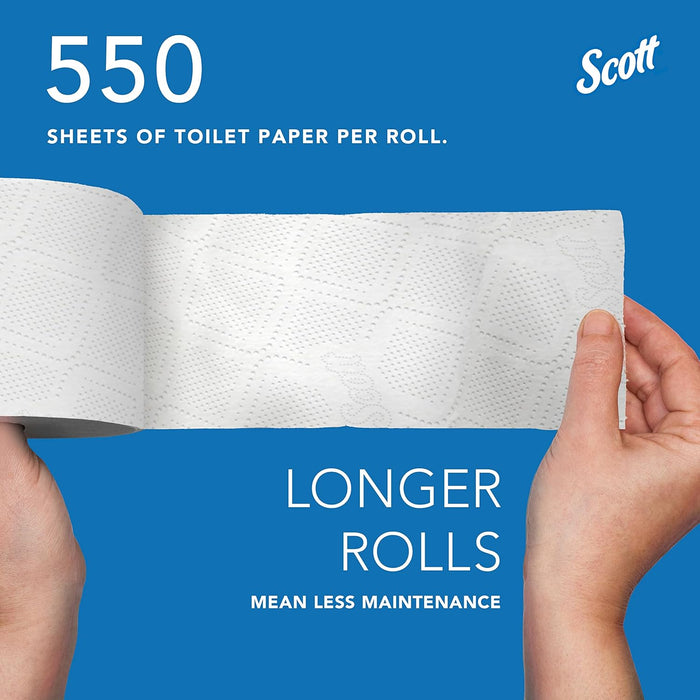 Scott Professional Standard Roll Toilet Paper, Bulk (13607), 2-Ply, Elevated Design, White, Individually Wrapped, Compact for Easy Storage (20 Rolls of 550 Sheets, 11,000 Sheet Total)