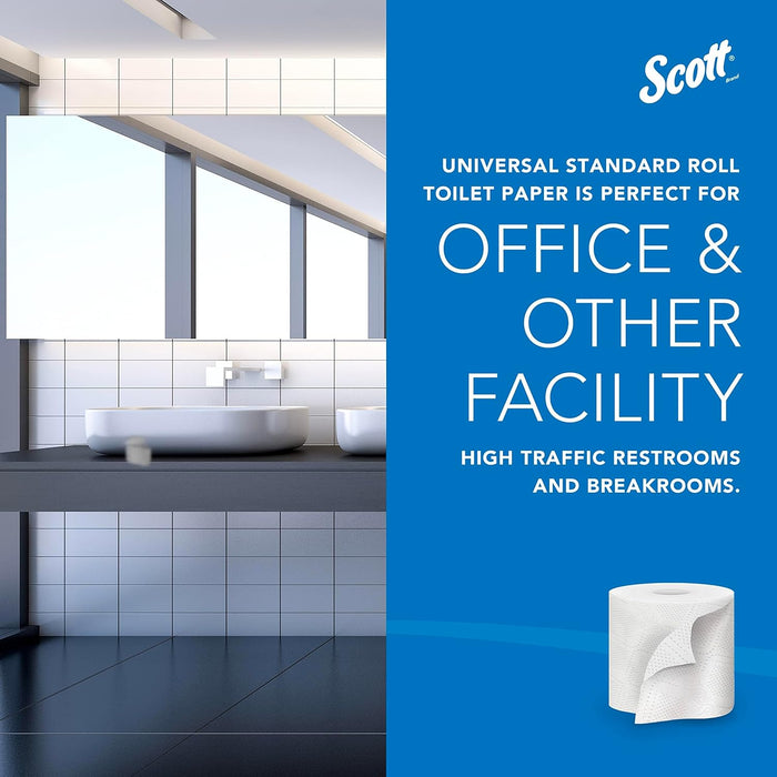 Scott® Professional 100% Recycled Fiber Standard Roll Toilet Paper (13217), with Elevated Design, 2-Ply, White, Individually Wrapped Rolls, (473 Sheets/Roll, 80 Rolls/Case, 37,840 Sheets/Case)