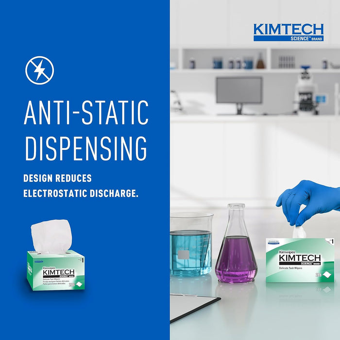 Kimtech Science™ Kimwipes® Delicate Task Wipes (34120), Pop-Up Box, White (286 Sheets/Box, 30 Boxes/Case, 8,580 Sheets/Case)