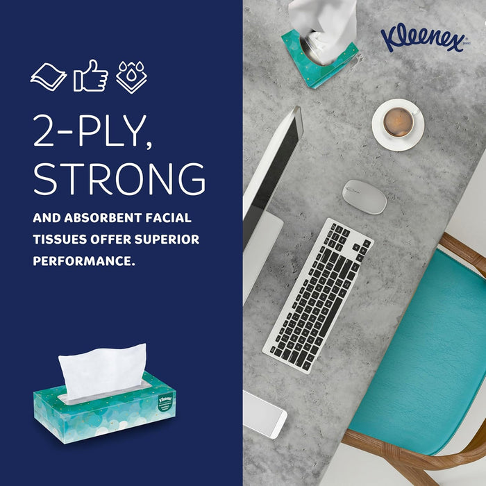 Kleenex Professional Facial Tissue, Bulk (21400), 2-Ply, White, Flat Boxed Format, Designed for Business (100 Tissues/Box, 36 Boxes, 3,600 Sheets/Case)