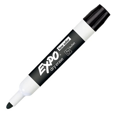 Marker-Dry Erase, Expo Low Odour, Bullet Black