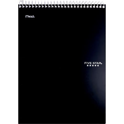 Notebook-Coil, Top Bound 100 Pages, 8-1/2" X 11", Black