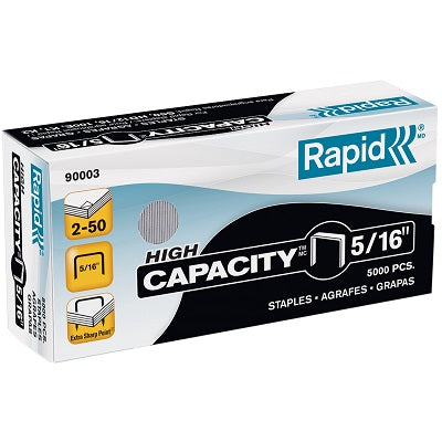 Staples-Rapid, High Capacity 5/16",  5000/Box