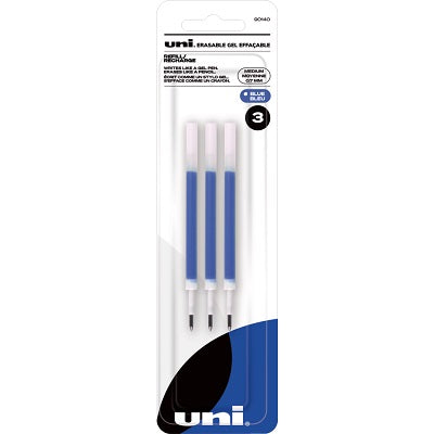 Pen Refill-Uni Erasable Gel, 0.7Mm Blue 3/Pack