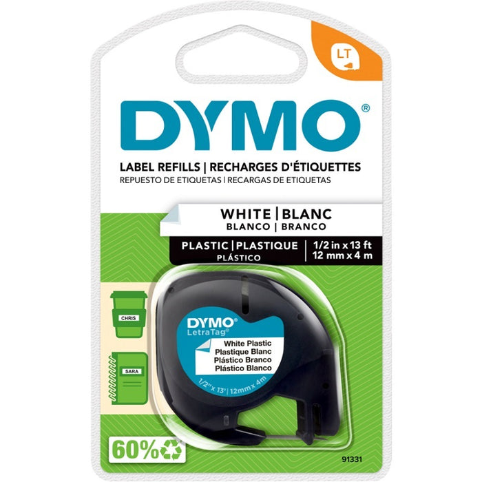 Tape-Letratag, Plastic 12Mm, Black On White