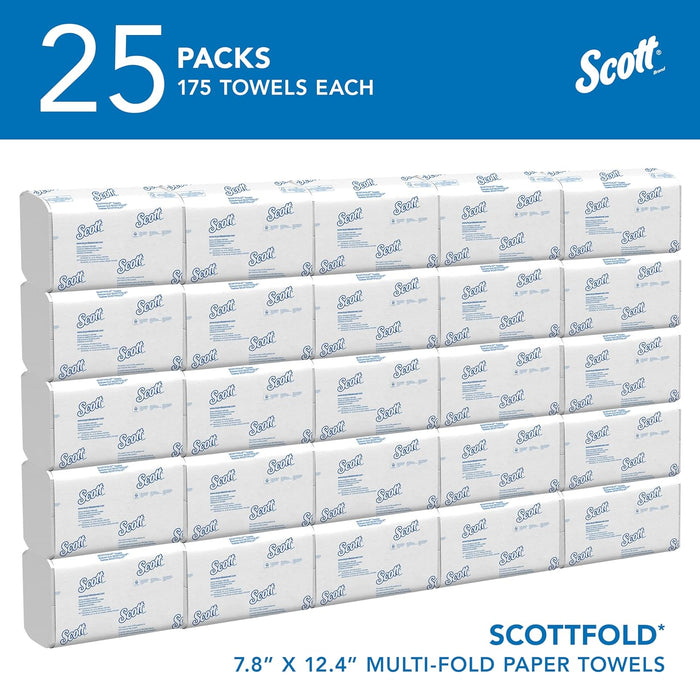 Scott® Pro™ Scottfold™ Multifold Paper Towels (01960), with Absorbency Pockets™, 7.8" x 12.4" Sheets, White, (175 Sheets/Pack, 25 Packs/Case, 4,375 Sheets/Case)