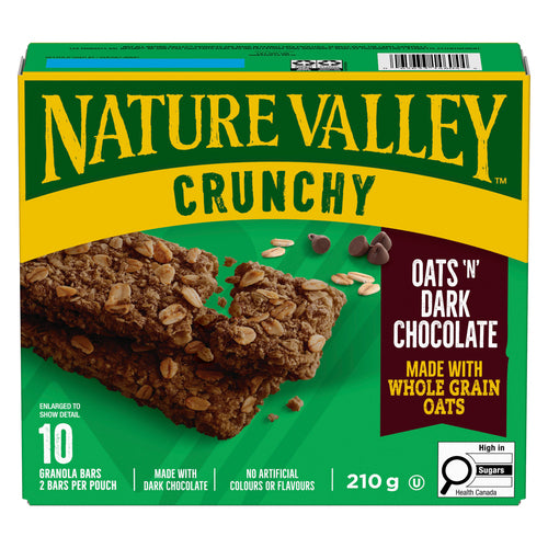Nature Valley Crunchy Granola Bars Oats & Dark Chocolate 10 x 48 g