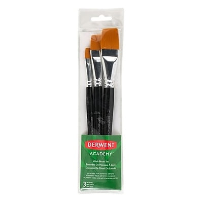 Paint Brush-Derwent Academy, 3 Wash Assorted/Set