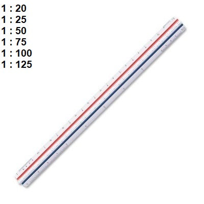 Scale-Triangular Metric 30Cm Div.1 Engineering/ Architect