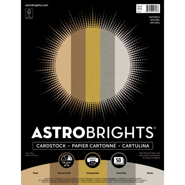 Cover Stock-Astrobrights Letter 65Lb. 5 Natural 50/Pk
