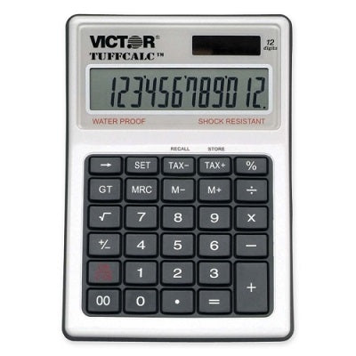 Calculator-Desktop Solar/Battery 12 Digit Tuffcal,Washable