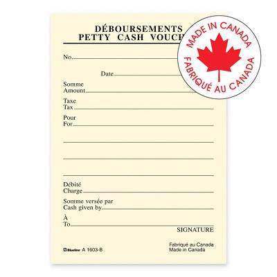 Petty Cash Voucher 3.5X5 Canary 72 Sheet Bilingual