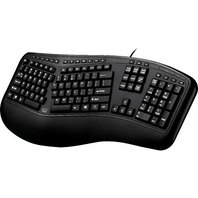 Keyboard-Adesso Ergonomic Keyboard, Wired
