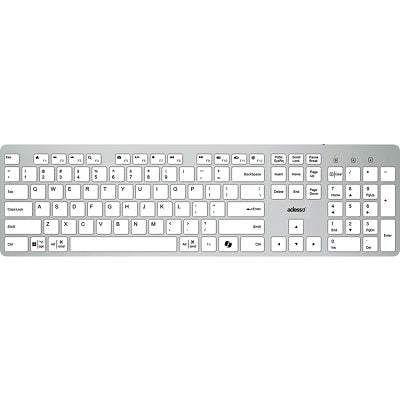 Keyboard-Adesso Wired, Scissor Switch, Multi-Os, White