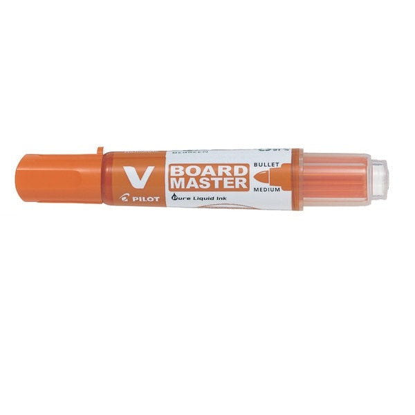 Marker-Dry Erase, V-Board Master Bullet, Medium Orange 10/Bx