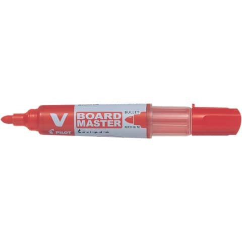 Marker-Dry Erase, V-Board Master Bullet, Medium Red 10/Bx